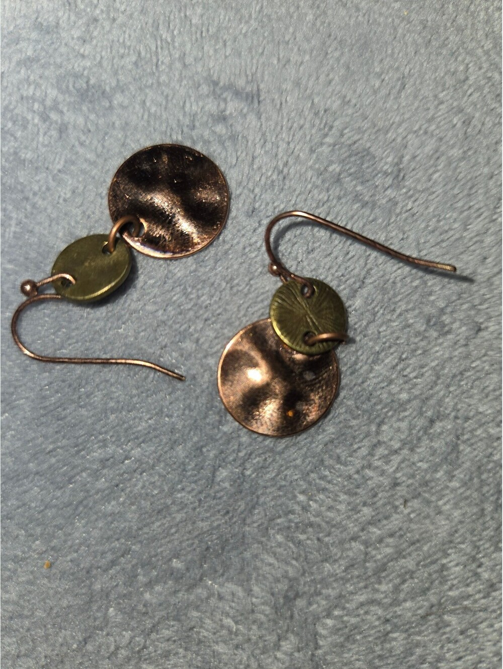 New Brown and Gold Double Disc Drop Earrings - Lightweight and Stylish Jewelry